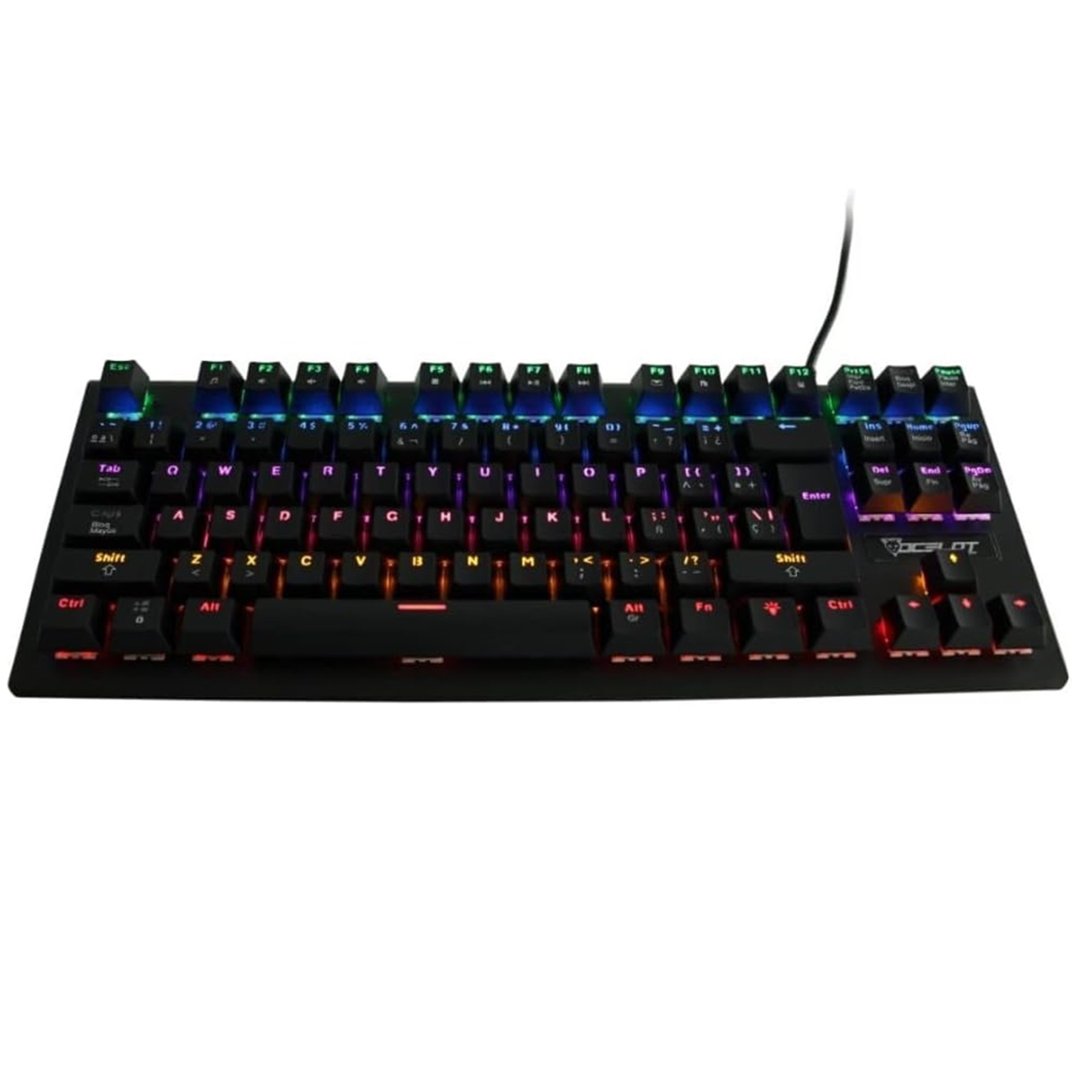 Teclado Mecánico Gamer Ocelot Gaming OGMK02 RGB Switch Azul Alámbrico Español