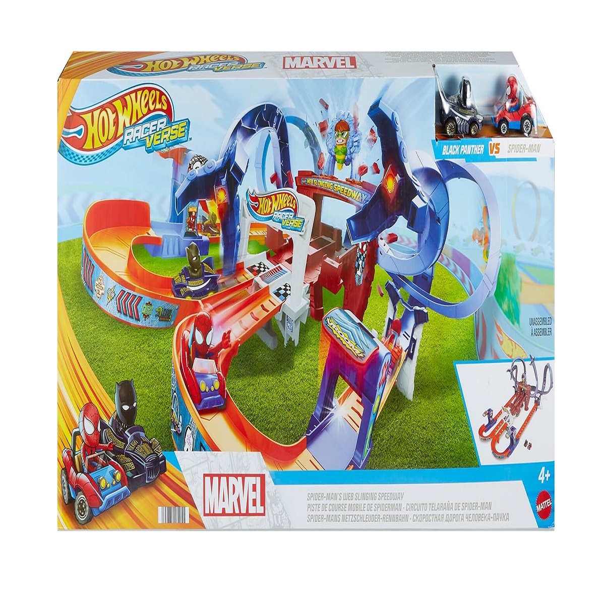 Hot Wheels Racerverse Spiderman Pista De Máxima Velocidad Color Multicolor