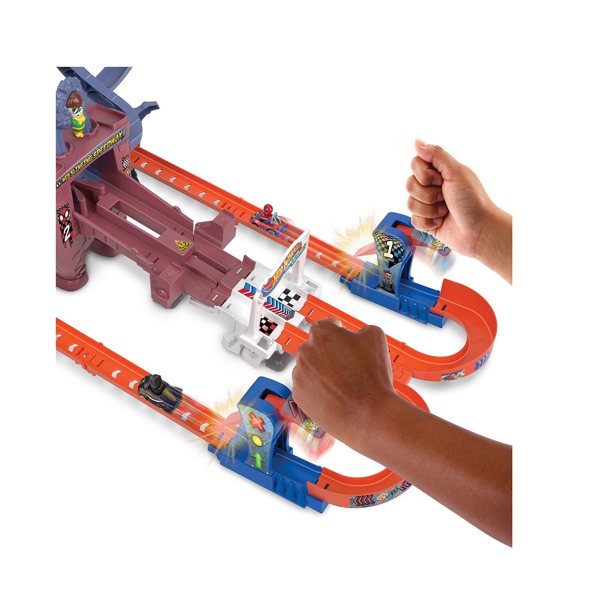 Hot Wheels Racerverse Spiderman Pista De Máxima Velocidad Color Multicolor