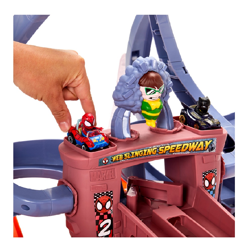 Hot Wheels Racerverse Spiderman Pista De Máxima Velocidad Color Multicolor
