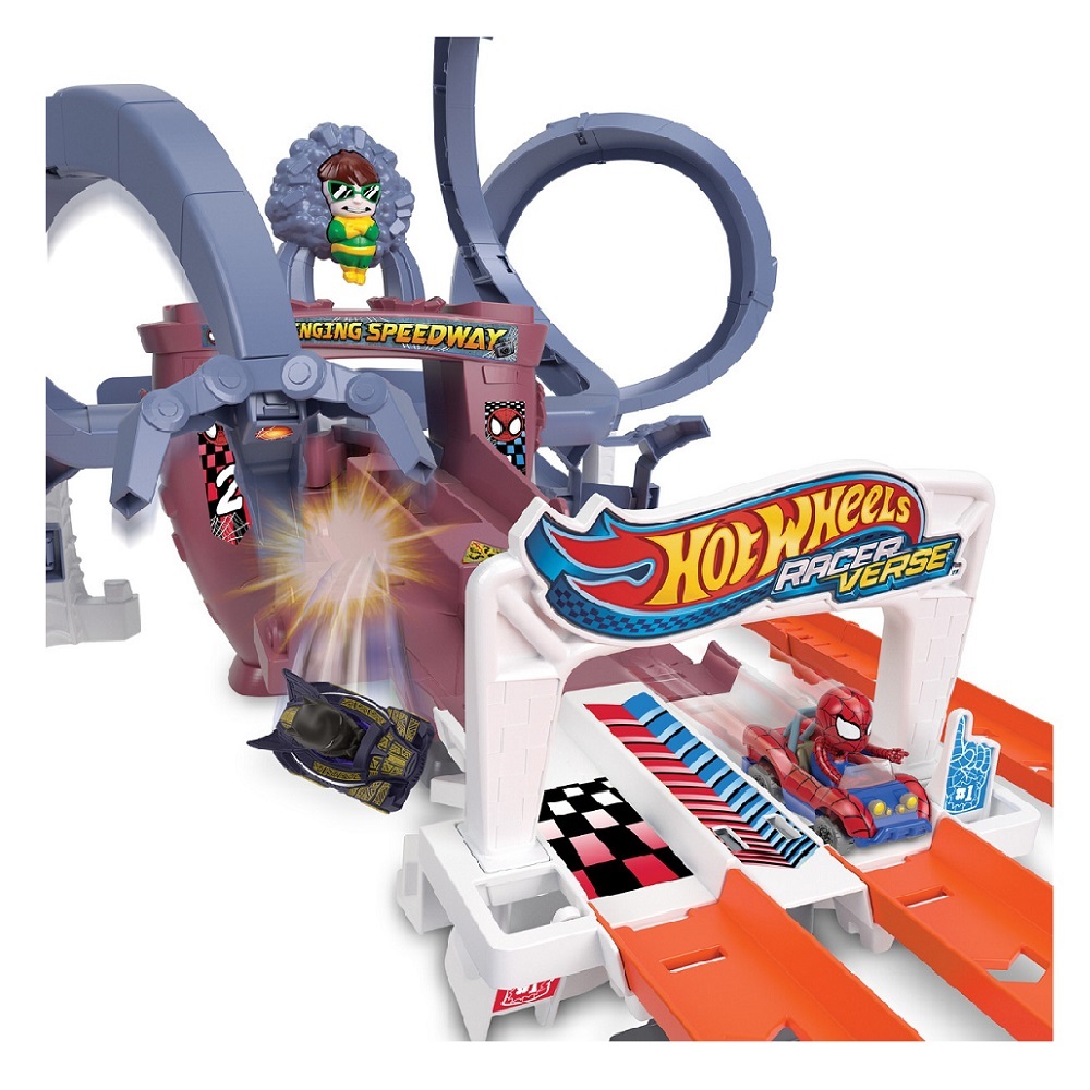 Hot Wheels Racerverse Spiderman Pista De Máxima Velocidad Color Multicolor