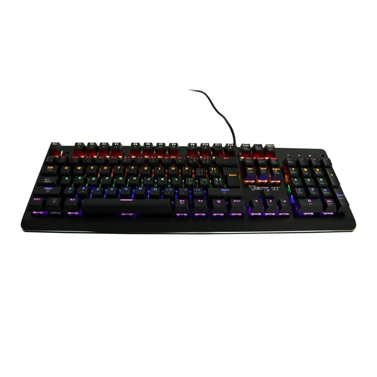 Teclado Mecánico Gamer Ocelot Gaming OGMK01 RGB Switch Azul Alámbrico Español