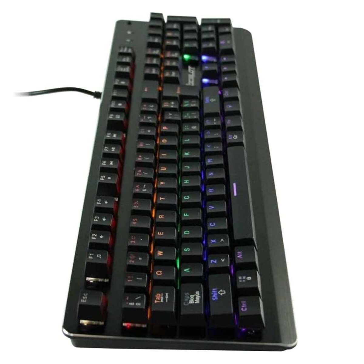 Teclado Mecánico Gamer Ocelot Gaming OGMK01 RGB Switch Azul Alámbrico Español