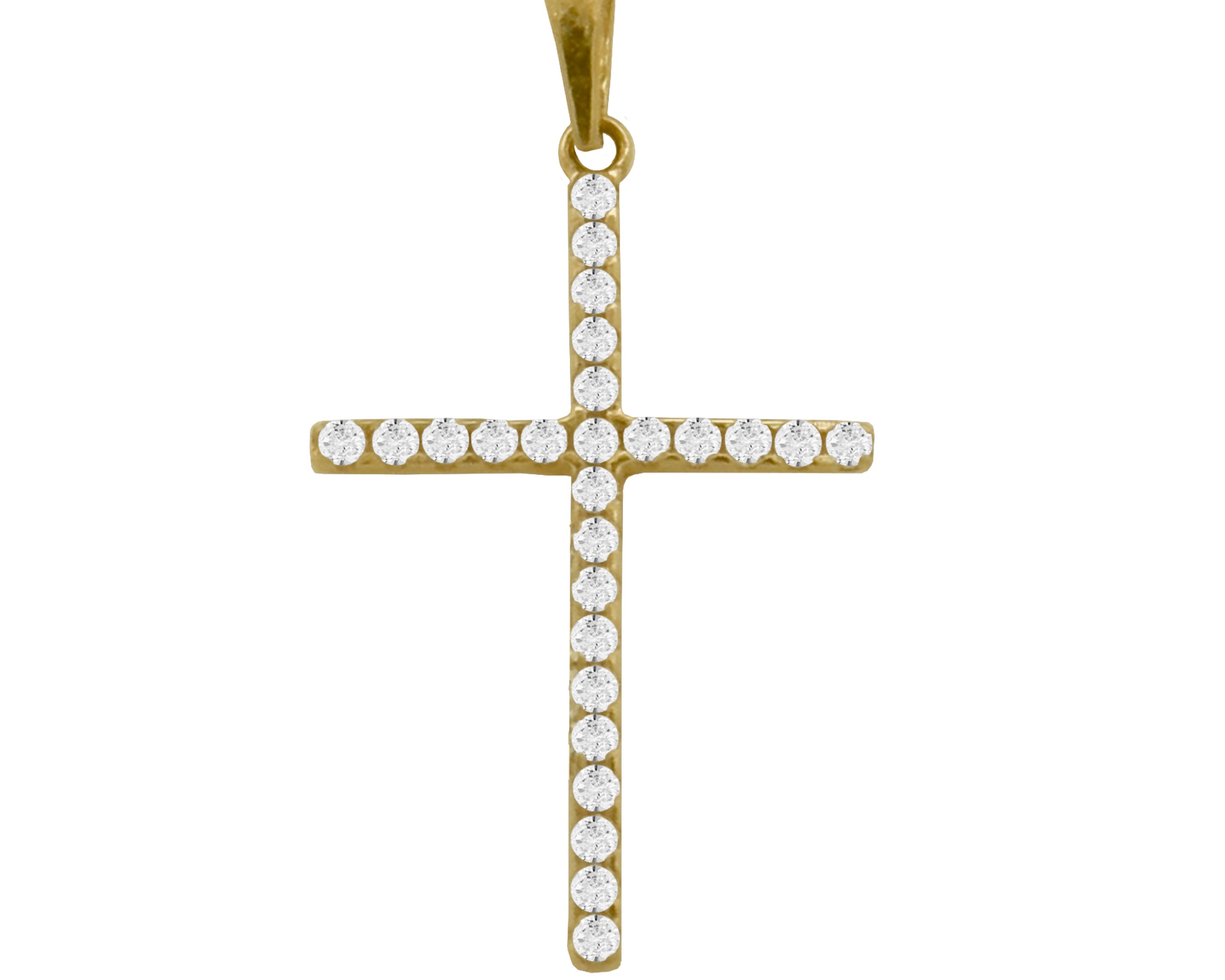 Collar Gargantilla Oro 10K Horoz Cruz Blanca Si185.