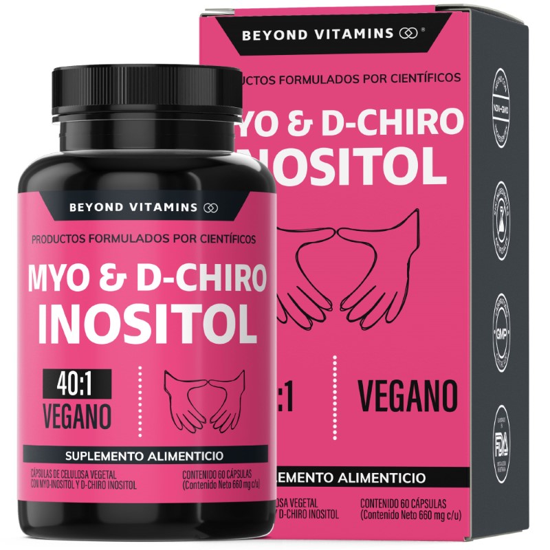 Suplemento Alimenticio Beyond Vitamins Myo y D-Chiro Inositol Puro 60 cápsulas