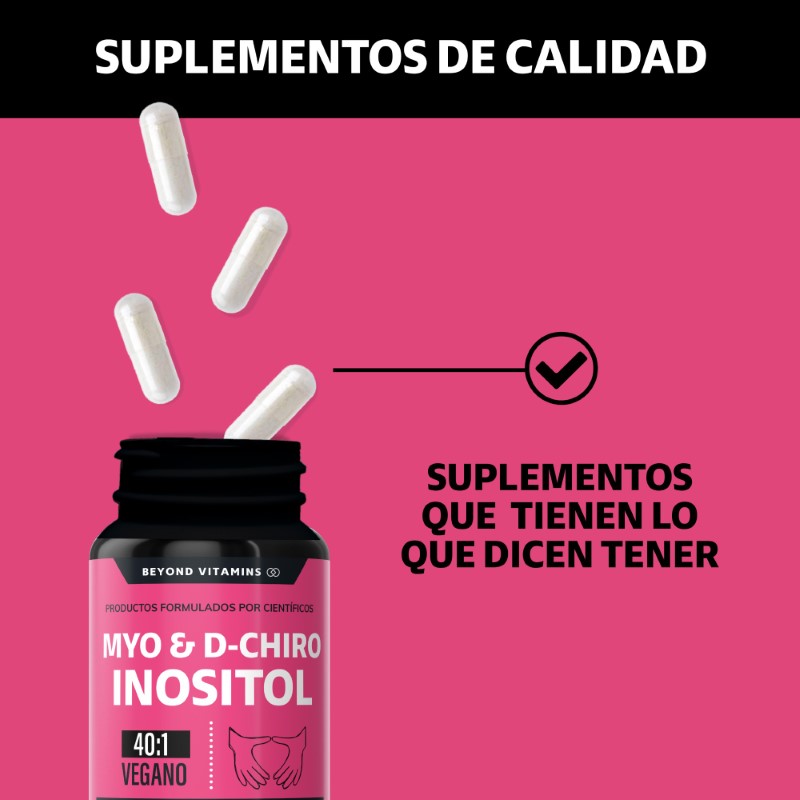 Suplemento Alimenticio Beyond Vitamins Myo y D-Chiro Inositol Puro 60 cápsulas