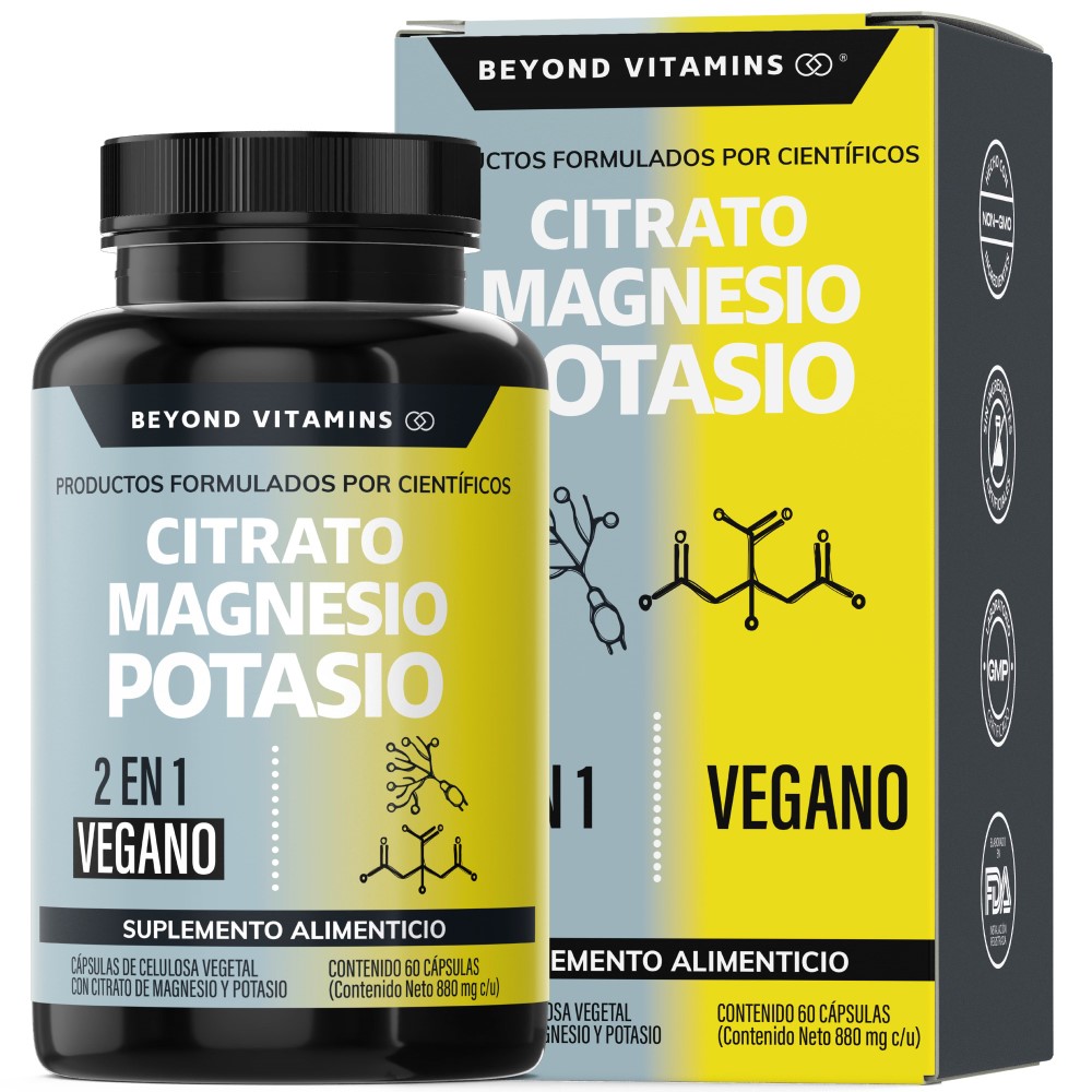 Suplemento Alimenticio Beyond Vitamins Citrato de Magnesio + Potasio 60 cápsulas