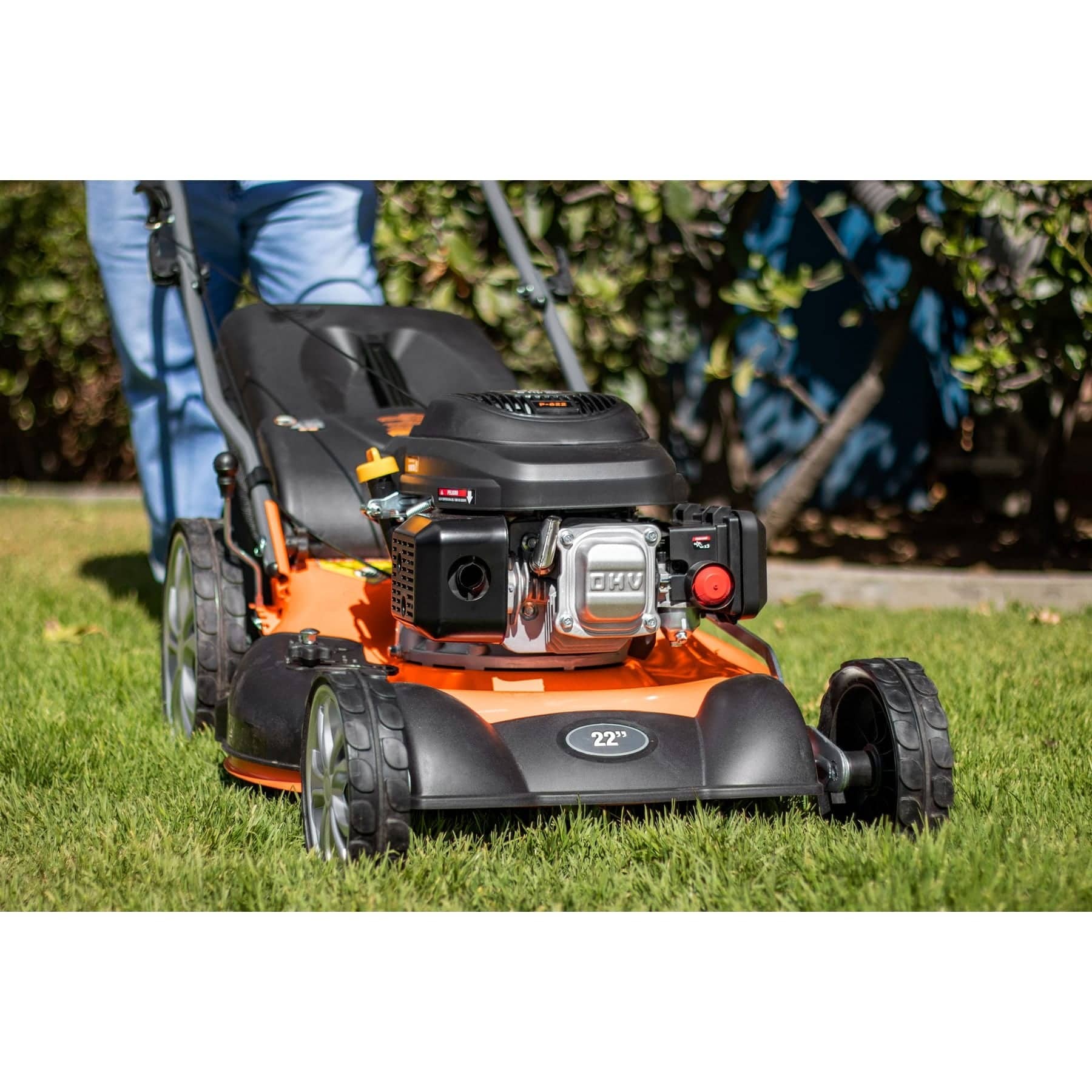 PODADORA CON MOTOR A GASOLINA DE 6 HP, 22" DE CORTE, TRUPER 19968