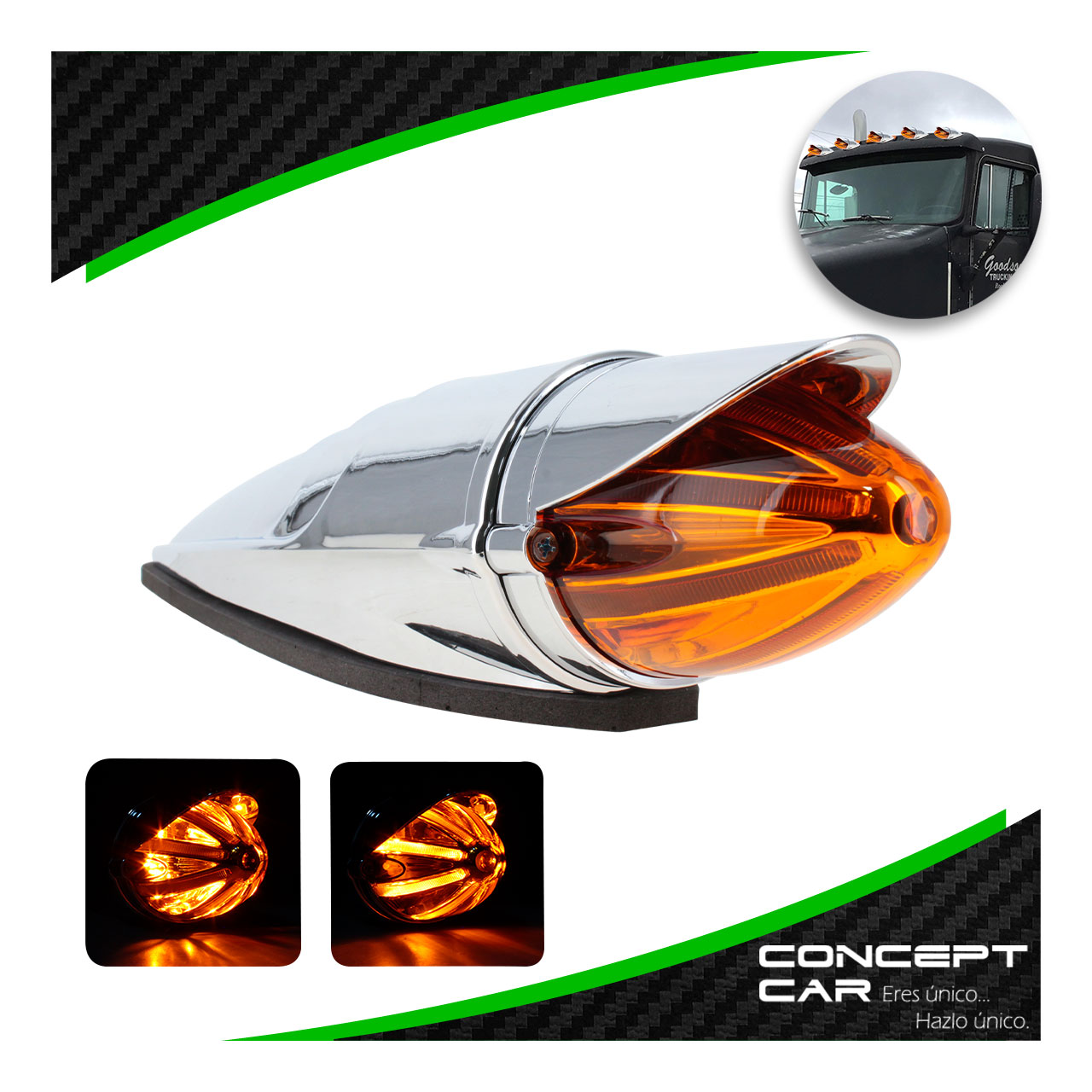 Plafon Zeppelin Bala Led Gel Laser Kenworth Freight 12-24v