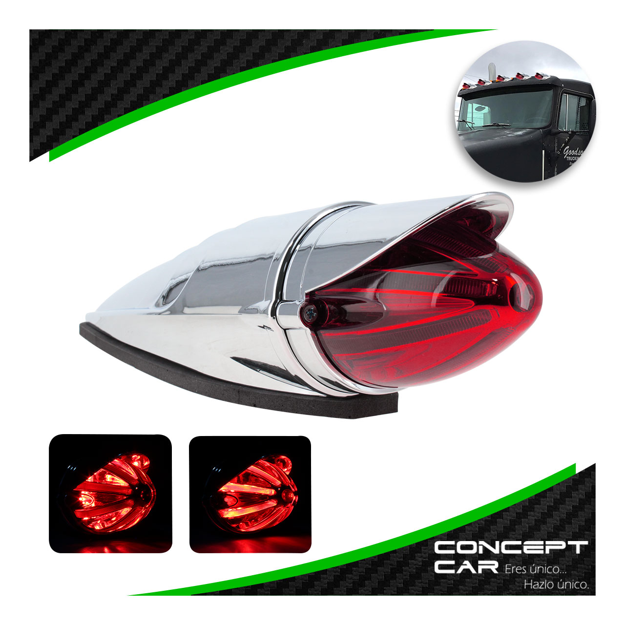 Plafon Zeppelin Bala Led Gel Laser Kenworth Freight 12-24v