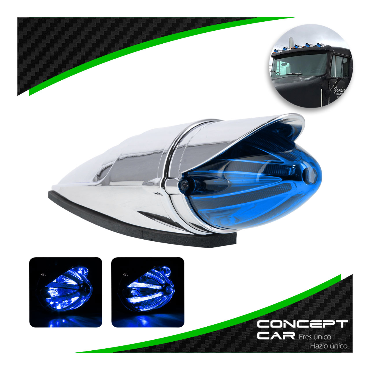 Plafon Zeppelin Bala Led Gel Laser Kenworth Freight 12-24v