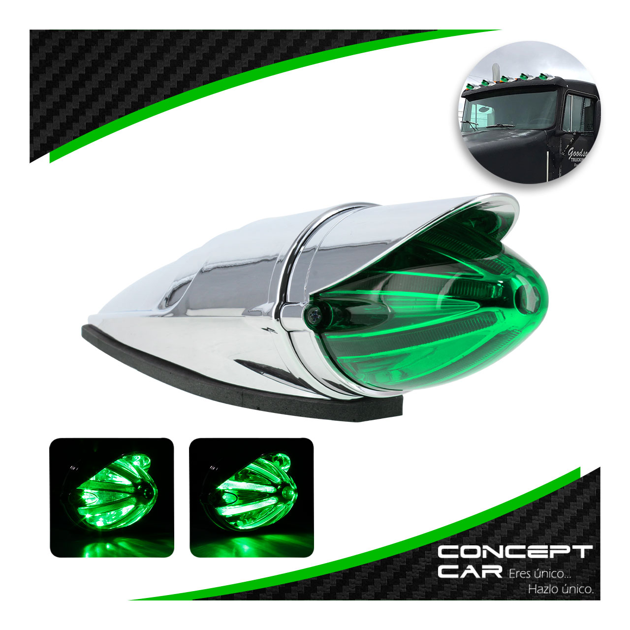 Plafon Zeppelin Bala Led Gel Laser Kenworth Freight 12-24v