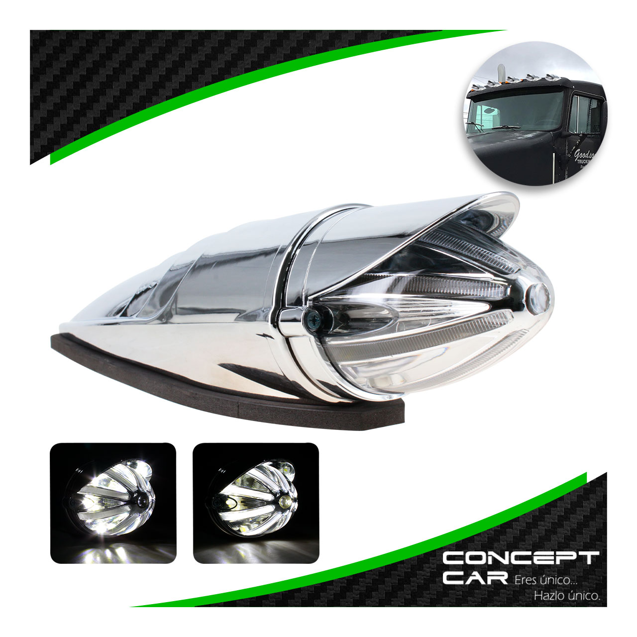 Plafon Zeppelin Bala Led Gel Laser Kenworth Freight 12-24v