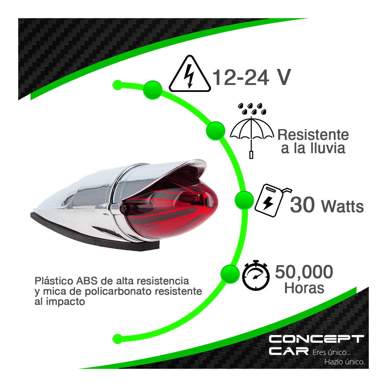 Plafon Zeppelin Bala Led Gel Laser Kenworth Freight 12-24v