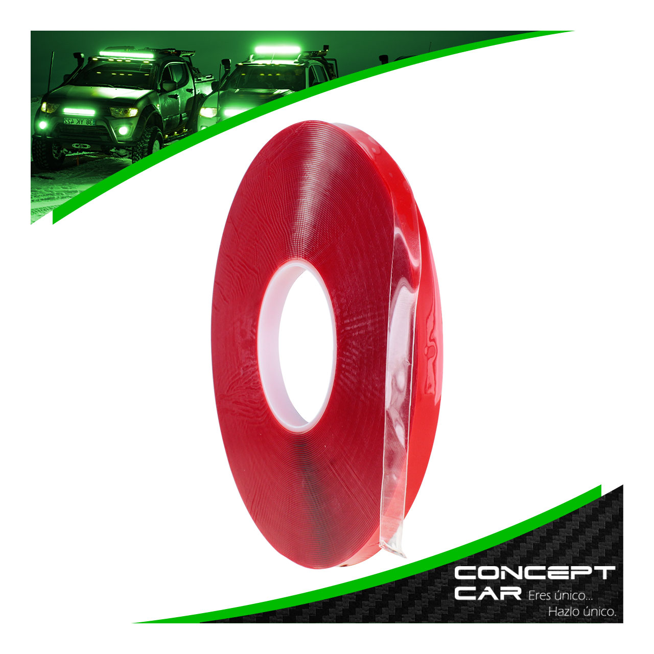 Cinta Doble Cara Pegamoldura Transparente 1/2 Pulgada 33m