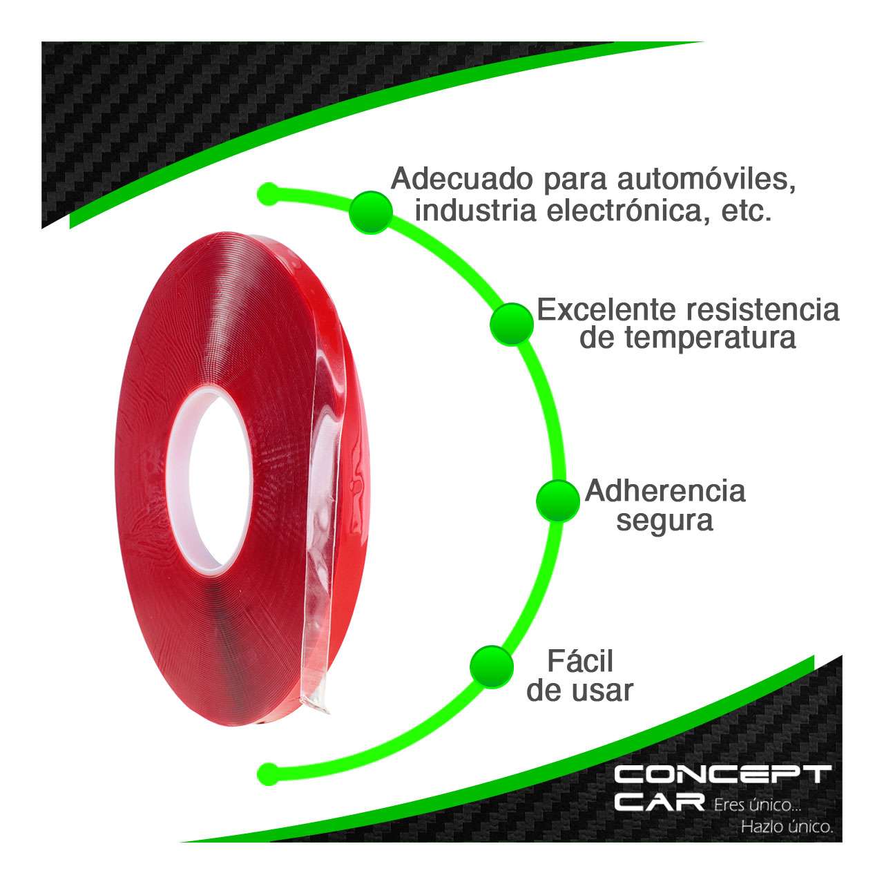 Cinta Doble Cara Pegamoldura Transparente 1/2 Pulgada 33m