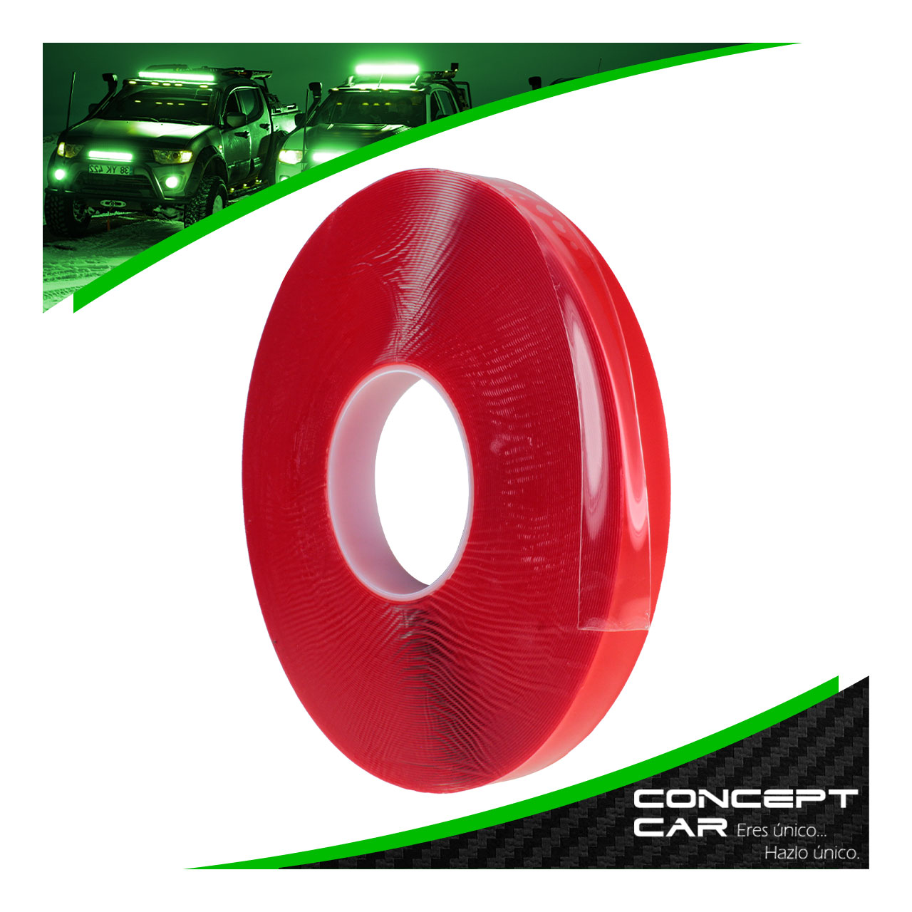 Cinta Doble Cara Pegamoldura Transparente 2cm Ancho X 33m