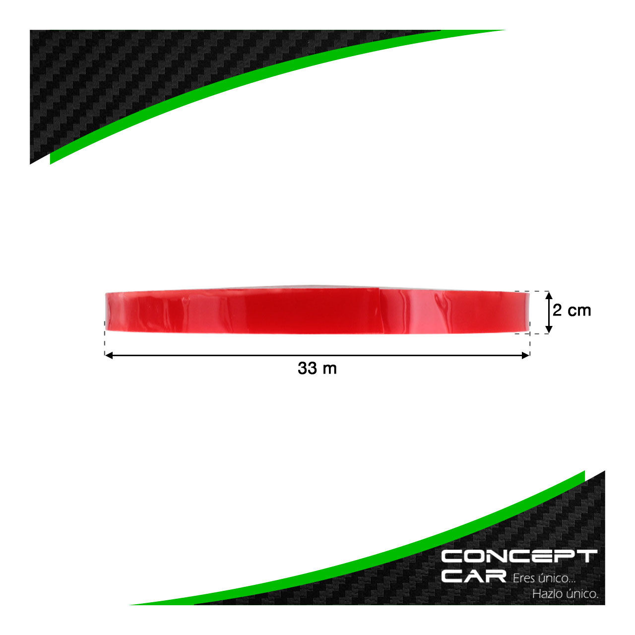 Cinta Doble Cara Pegamoldura Transparente 2cm Ancho X 33m