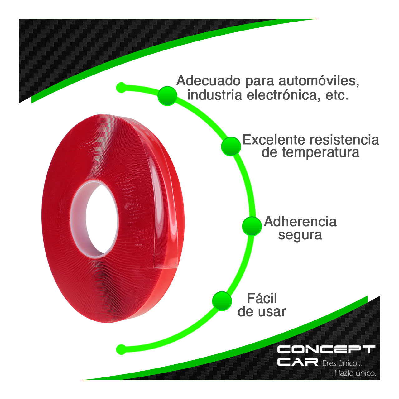 Cinta Doble Cara Pegamoldura Transparente 2cm Ancho X 33m