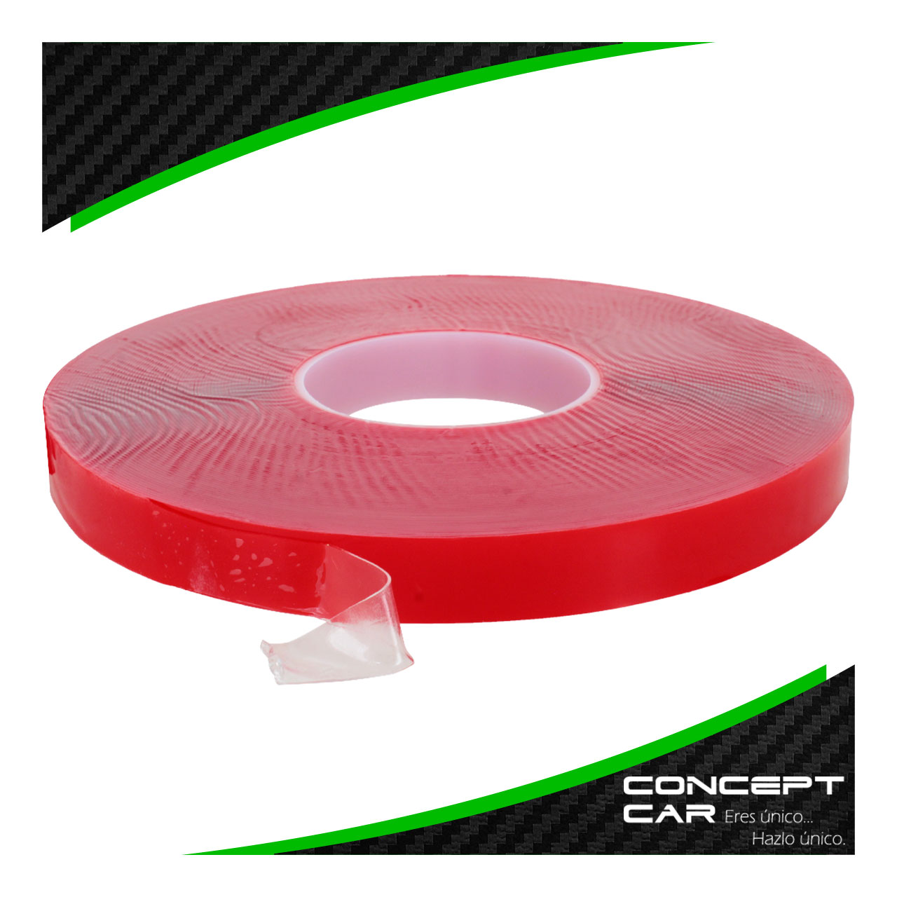 Cinta Doble Cara Pegamoldura Transparente 2cm Ancho X 33m
