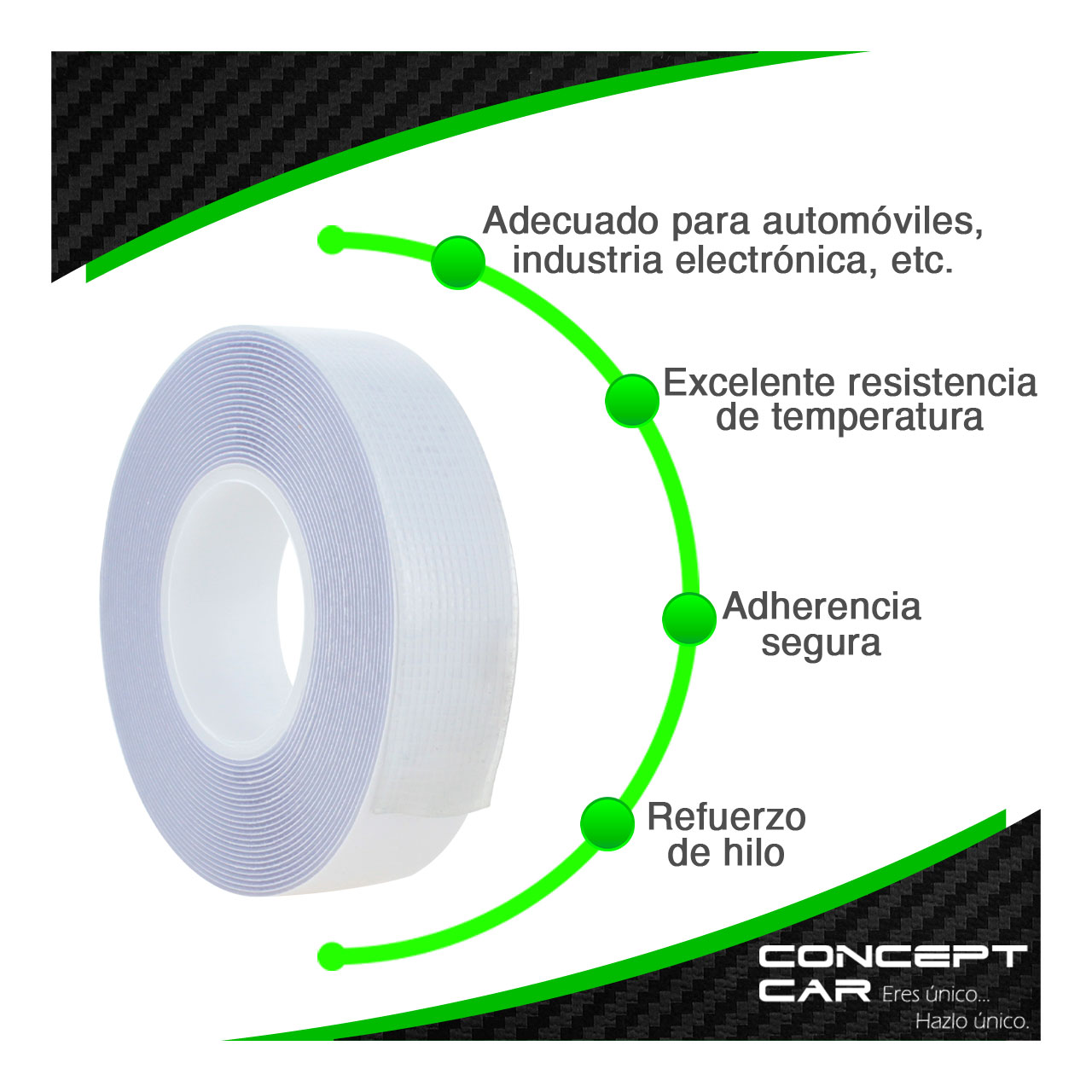 Cinta Doble Cara Transparente Con Refuerzo De Tela 2cm X 5m