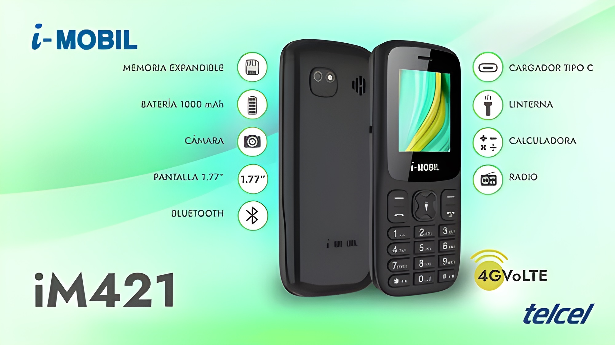 Telefono Celular 4G, Basico Para Adultos Mayores Con chip y saldo incluidos, Recargas de saldo fáciles.