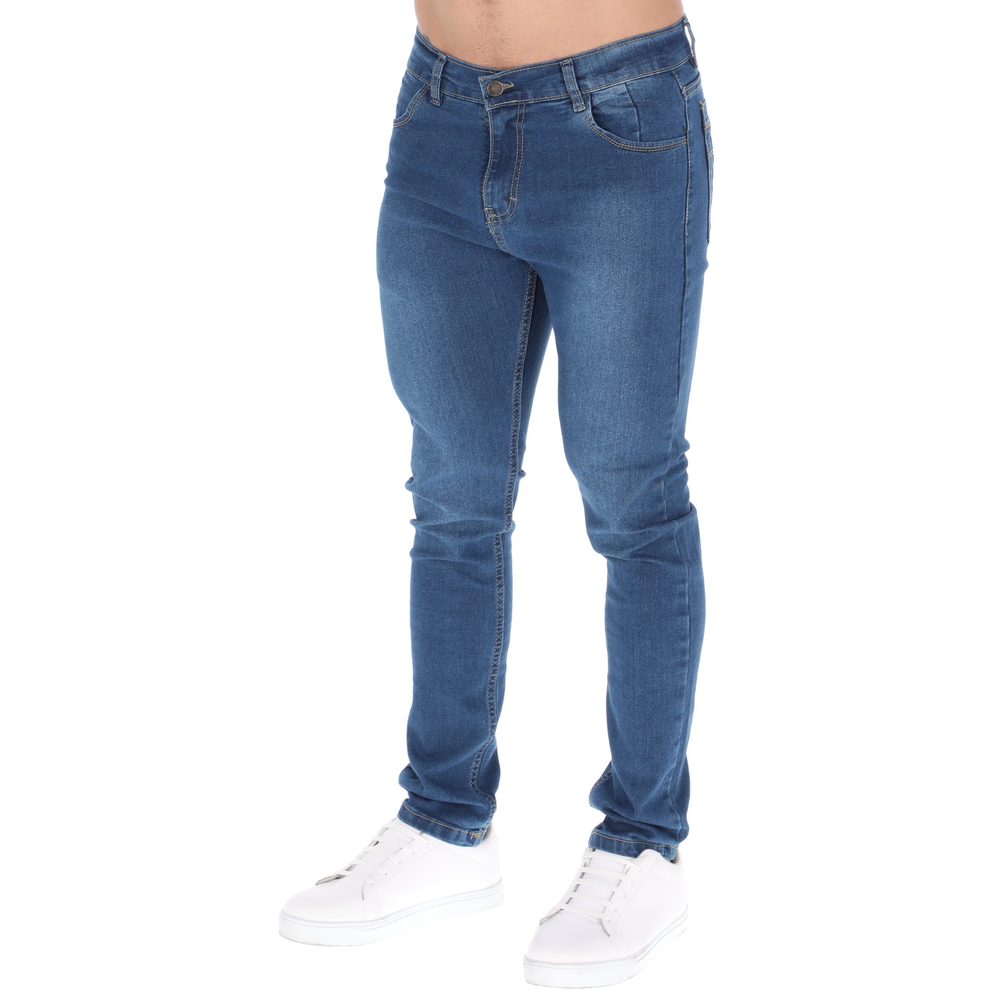 Pantalón Skinny Jeans de Mezclilla Color Azul Marino Para Hombre