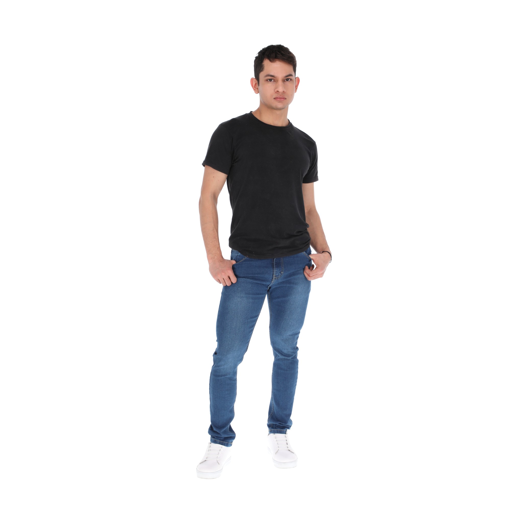Pantalón Skinny Jeans de Mezclilla Color Azul Marino Para Hombre