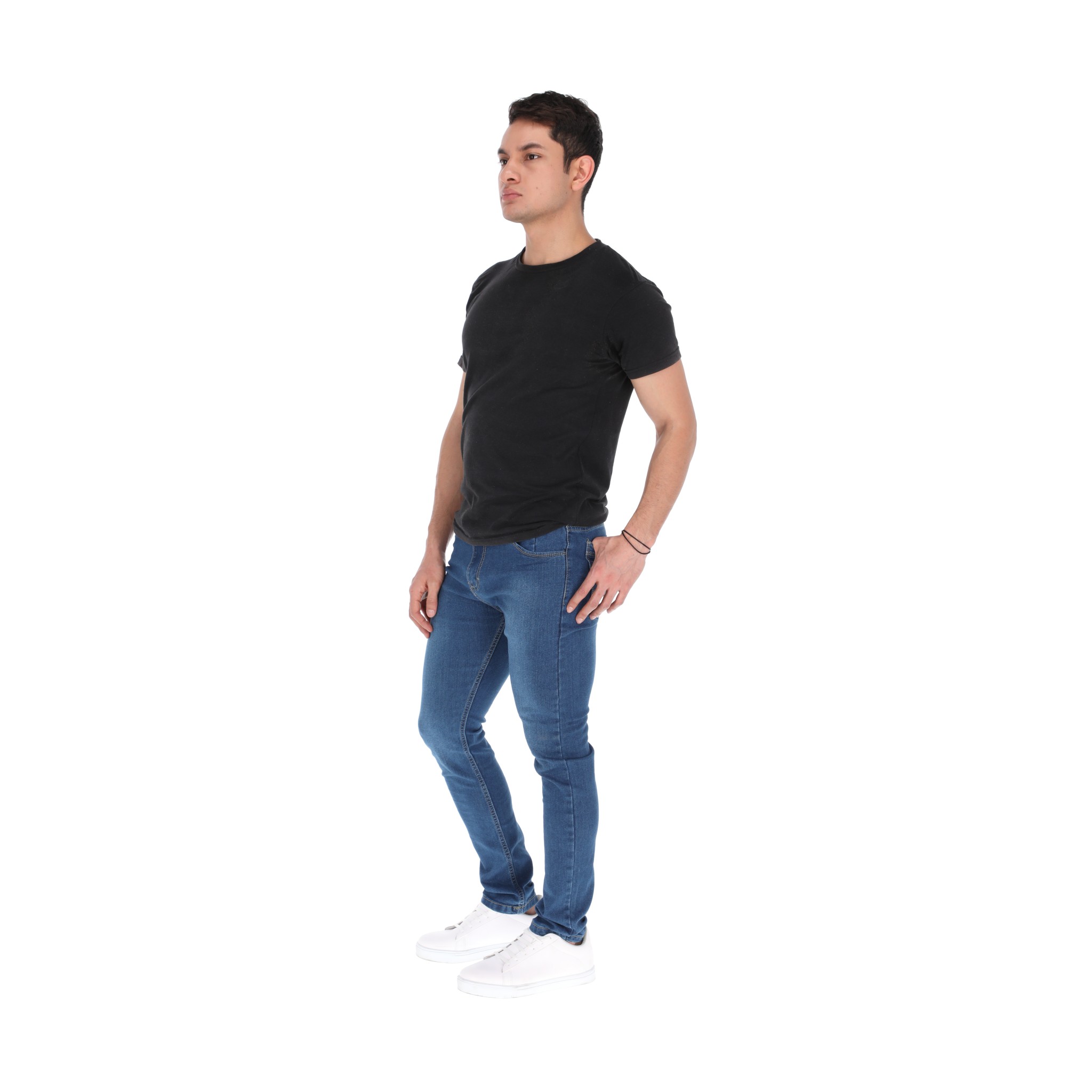 Pantalón Skinny Jeans de Mezclilla Color Azul Marino Para Hombre