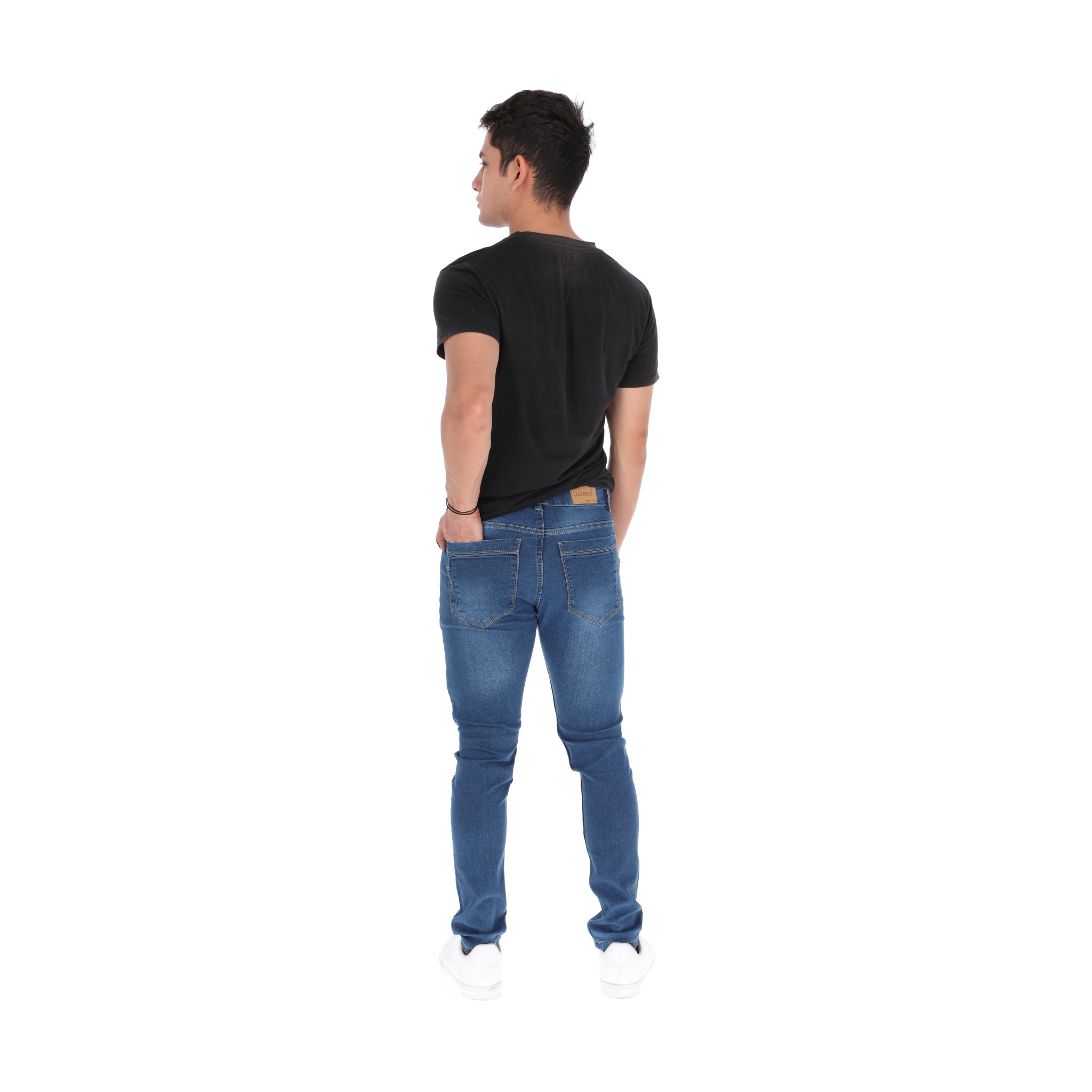 Pantalón Skinny Jeans de Mezclilla Color Azul Marino Para Hombre