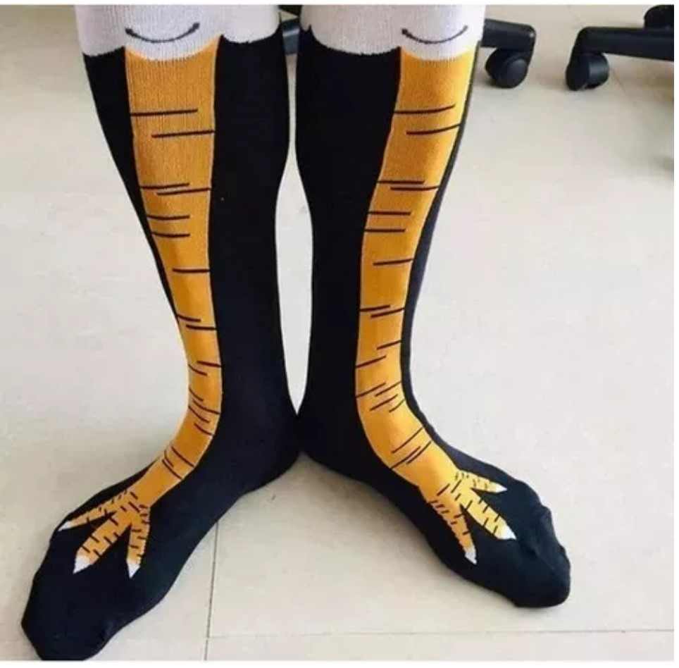 Calcetas Patas de Pollo Divertidas Rodilla 