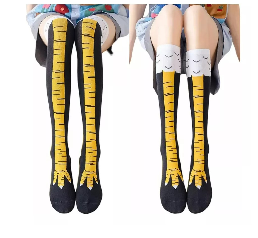 Calcetas Patas de Pollo Divertidas Rodilla 