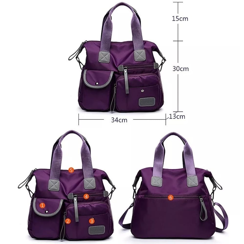 Bolsa Mujer Impermeable Viaje Nylon Tote Crossbody Bandolera