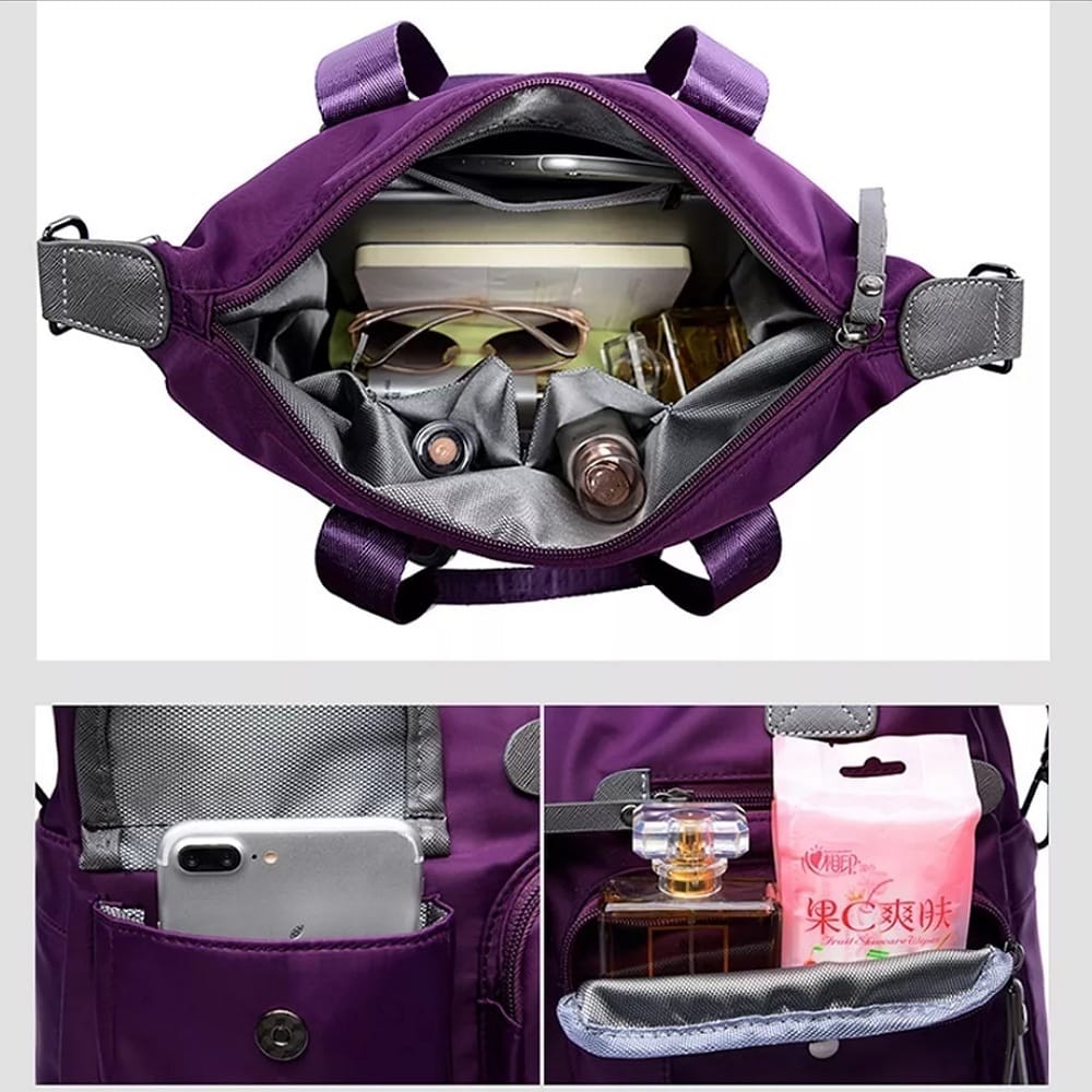 Bolsa Mujer Impermeable Viaje Nylon Tote Crossbody Bandolera