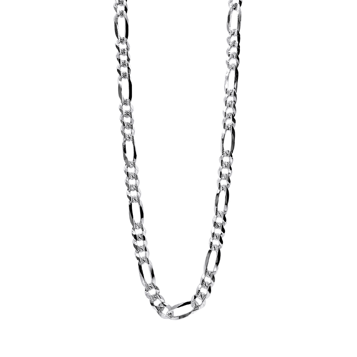 Cadena Figaro Plata .925 Hombre Diamantada 