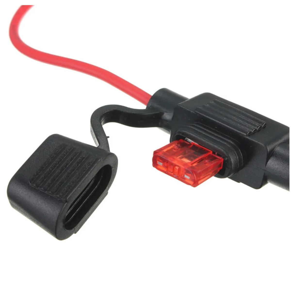 Portafusibles inserción automotriz impermeable 3,9cm 10A rojo pequeño moto autos energía fusible