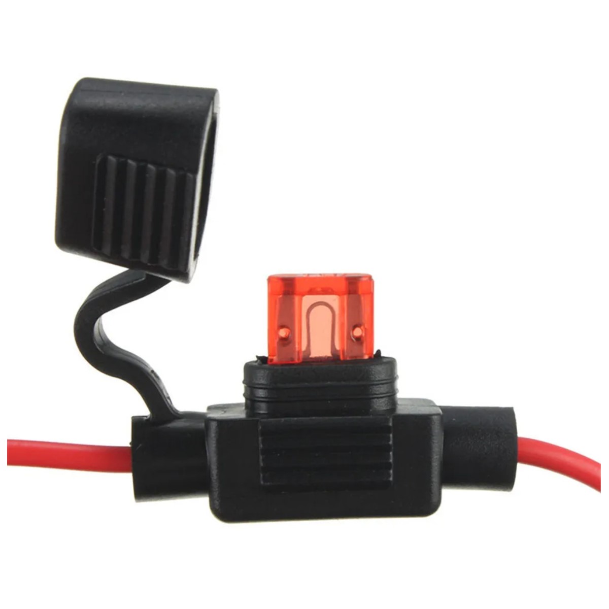 Portafusibles inserción automotriz impermeable 3,9cm 10A rojo pequeño moto autos energía fusible