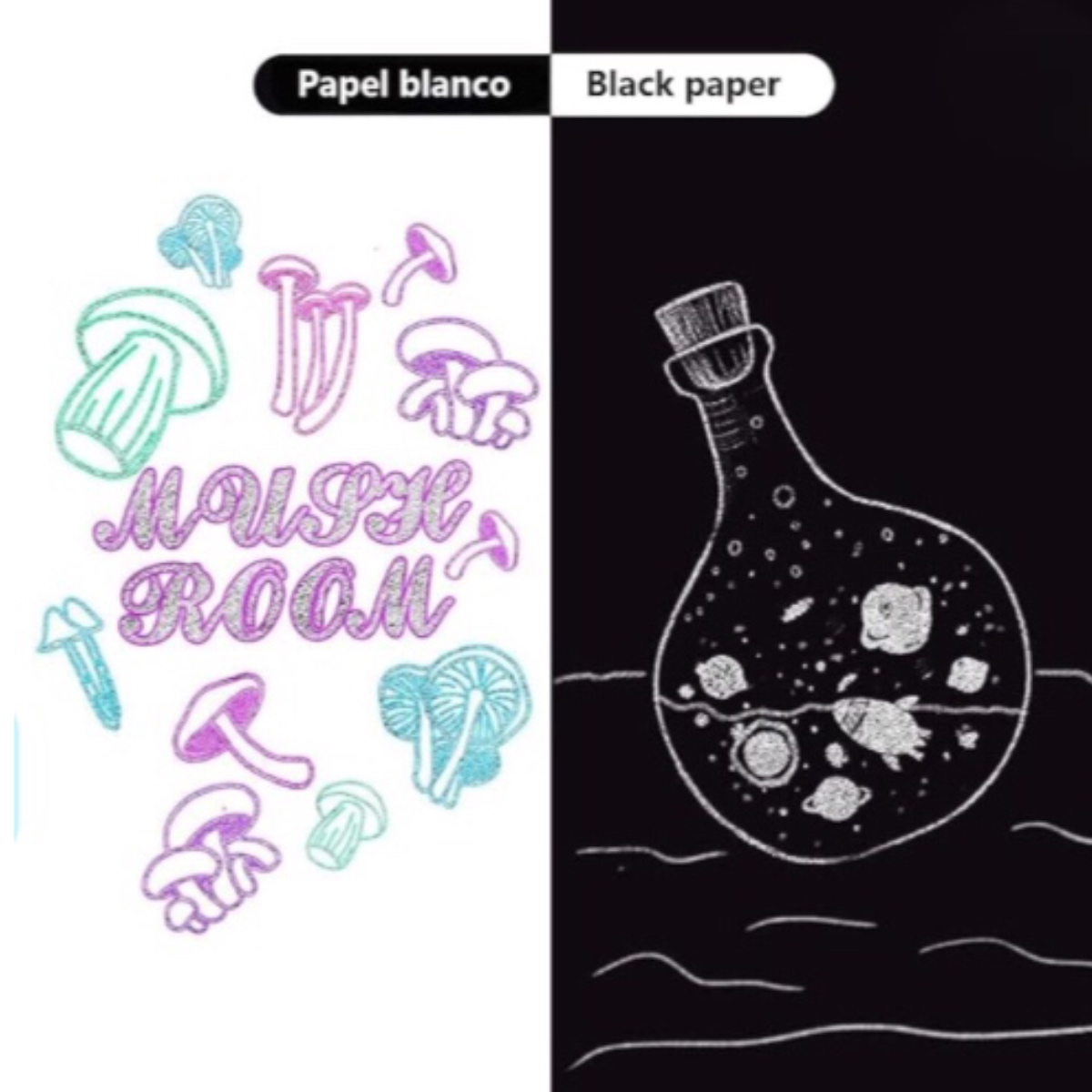 Plumón Doble Linea Metalico Con Contorno 8pz