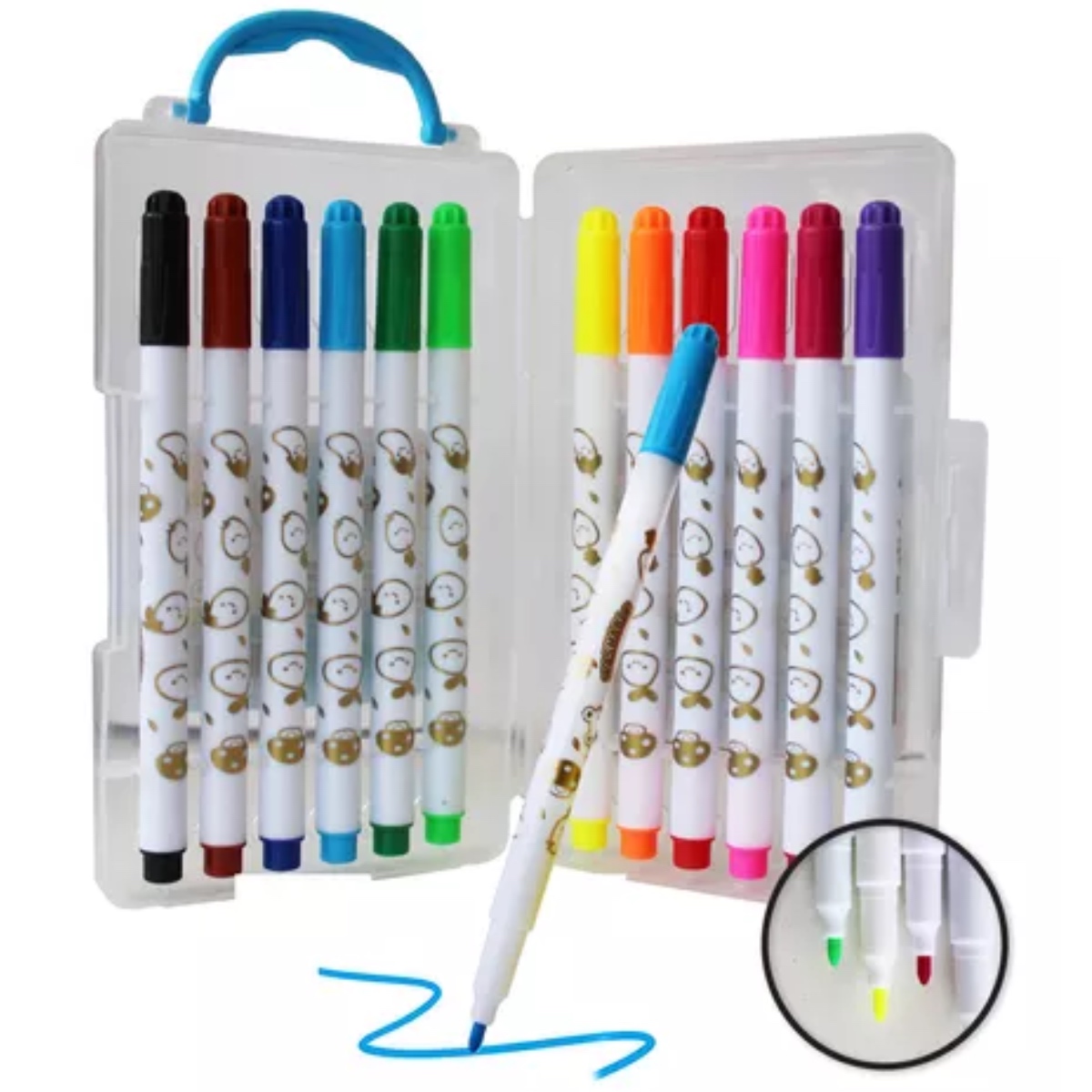 24 Plumines Plumón Marcador De Agua Color Pen