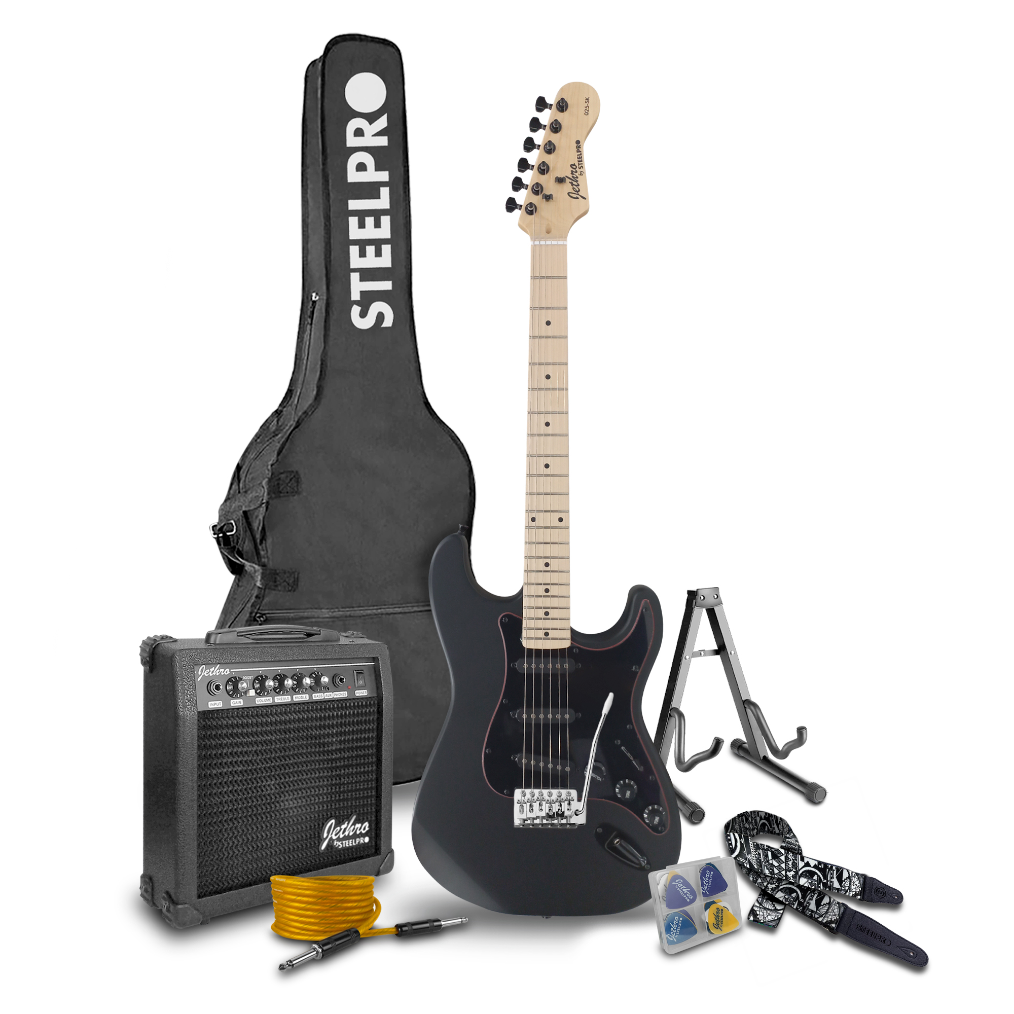 Paquete Guitarra Electrica Jethro Series By  steelpro 025 Orientación De La Mano Diestro