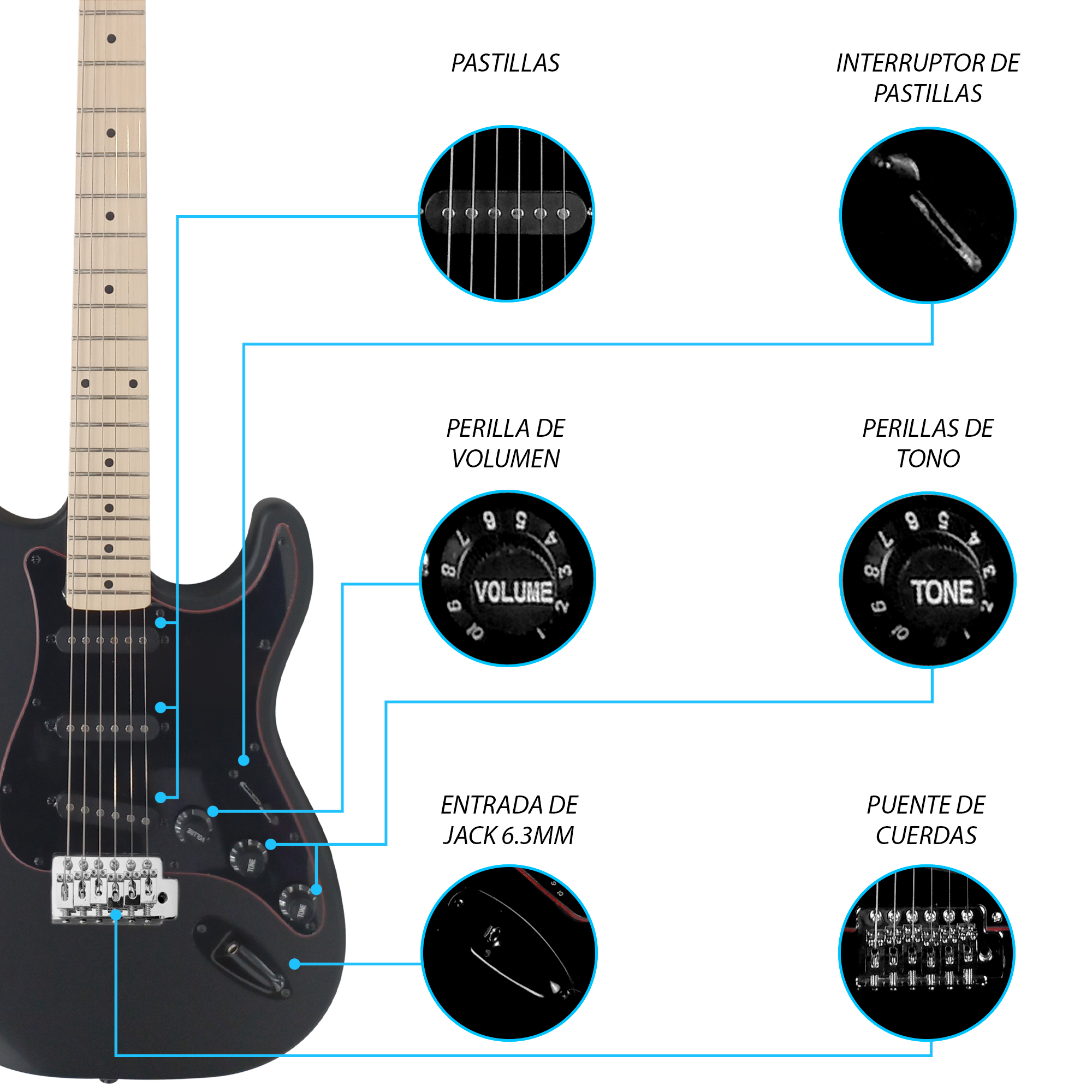 Paquete Guitarra Electrica Jethro Series By  steelpro 025 Orientación De La Mano Diestro
