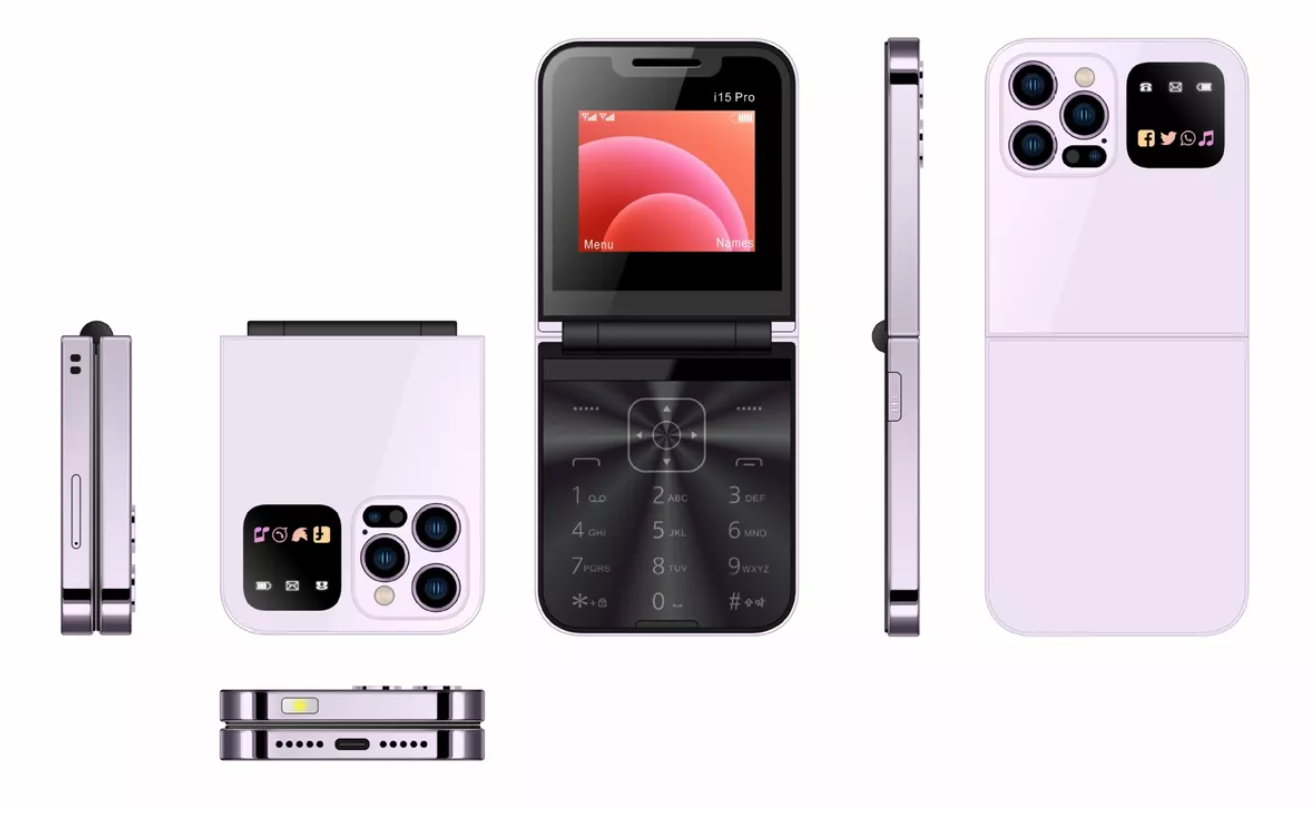 Celular Teclado Plegable I15 Pro Blanco Dual Sim Para Personas Mayores