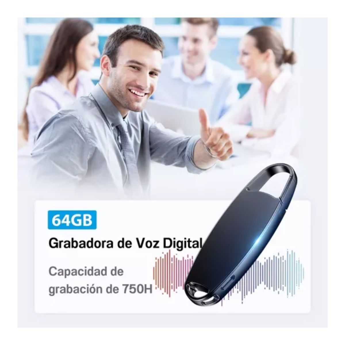 V13 Mini Usb 64gb Recorder, Grabadora Activada Por Voz NEGRO