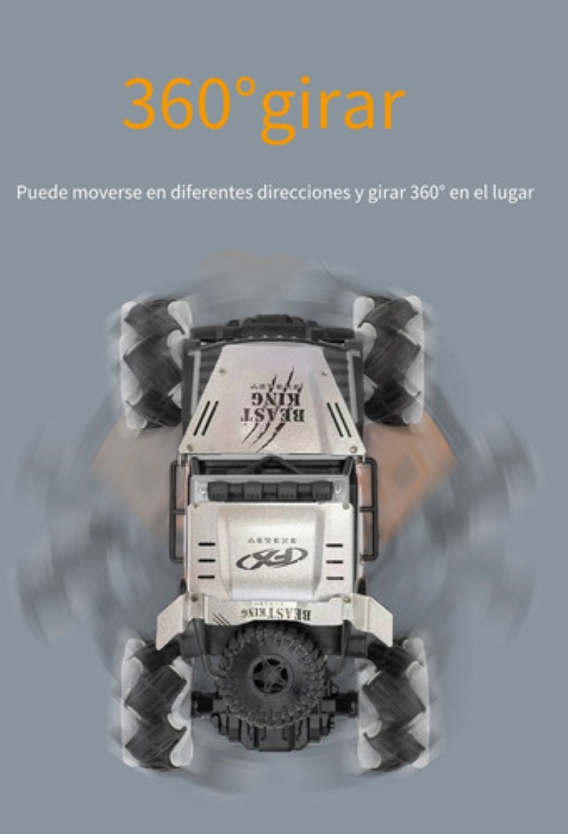 Coche De Control Remoto Todoterreno De Aleación Cuatro Vías M765-37A-plata