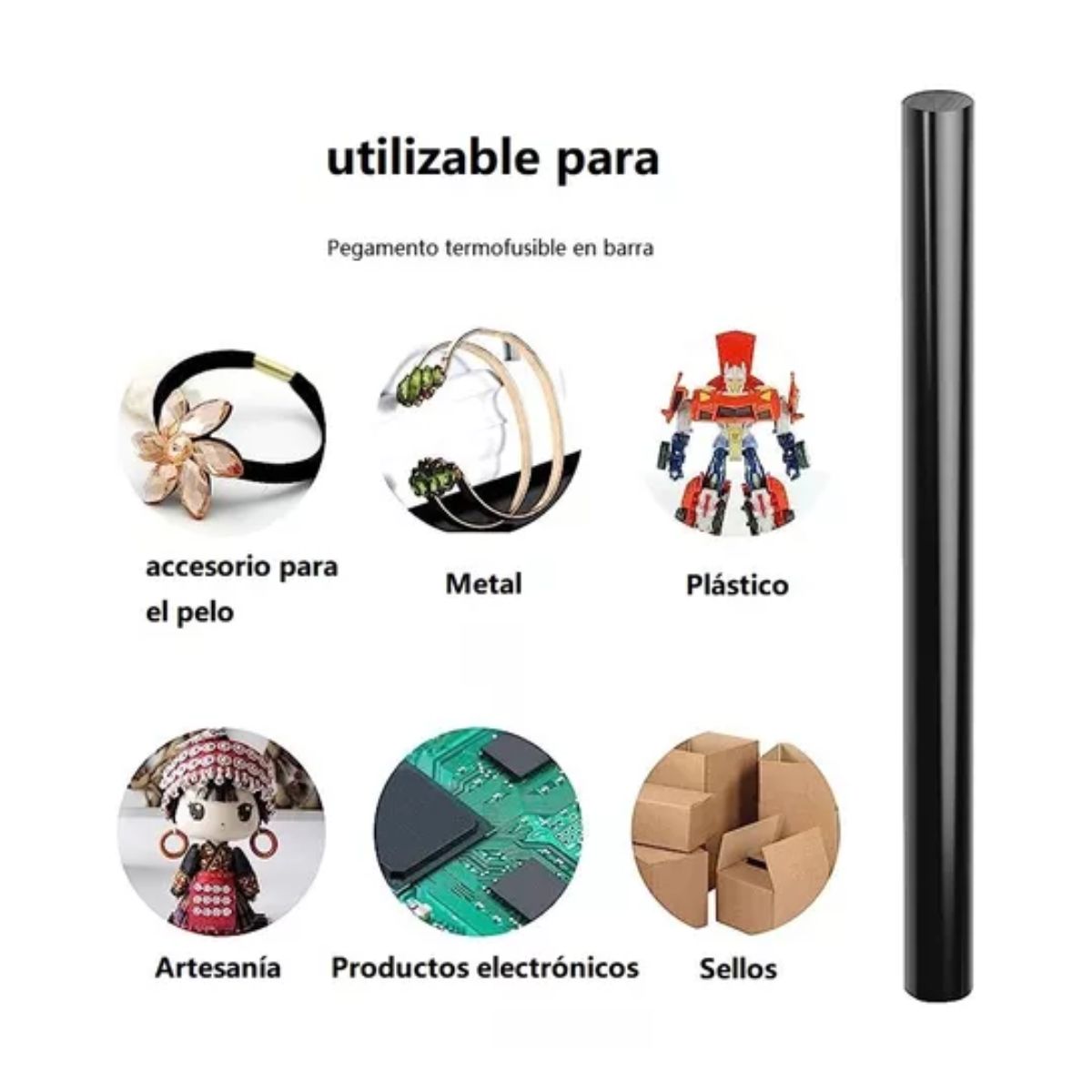 100pcs Silicona 7*270mm Blanco Y Negro Barras De Silicon