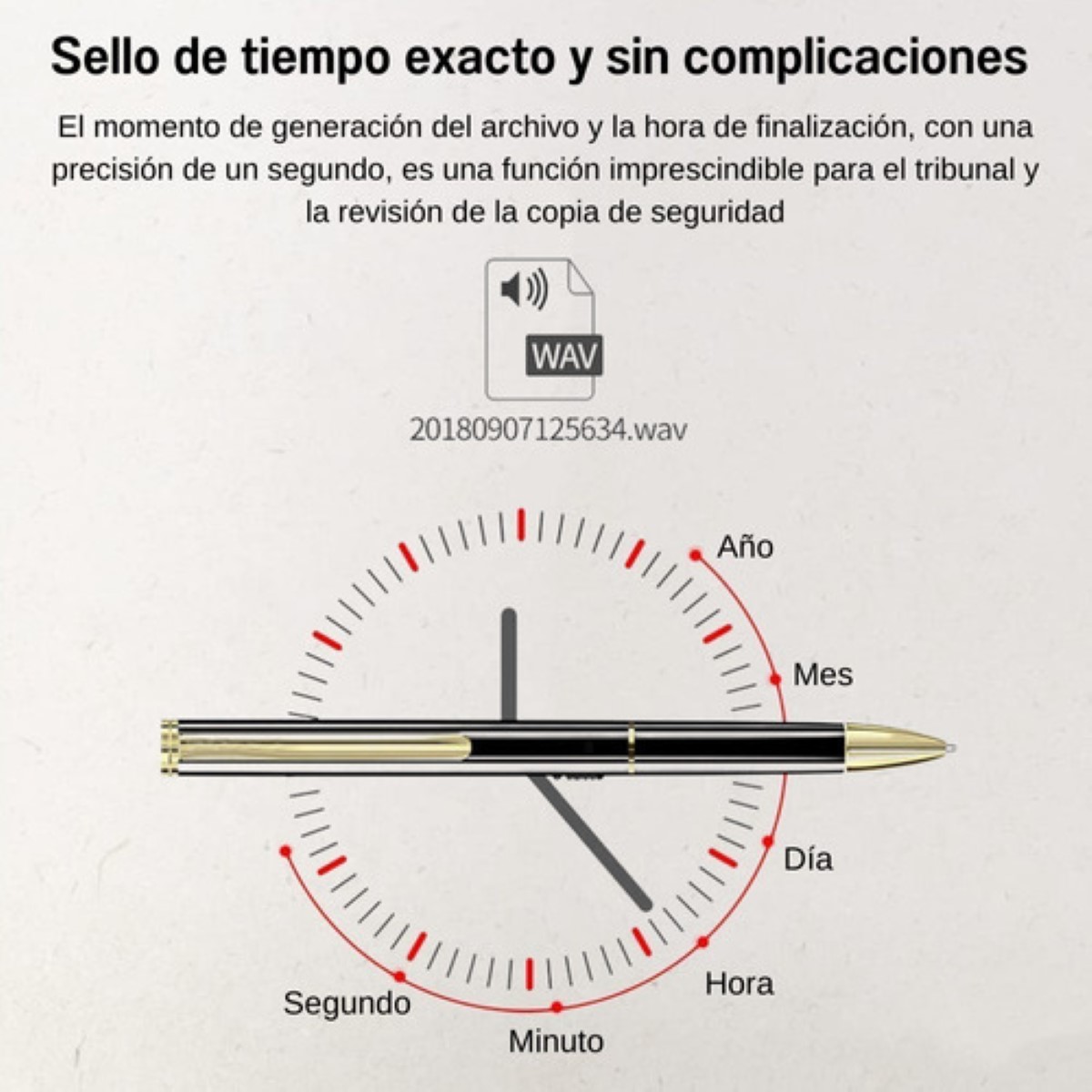 Grabadora De Voz Digital, Grabadora Pluma De Audio NEGRO/DORADO