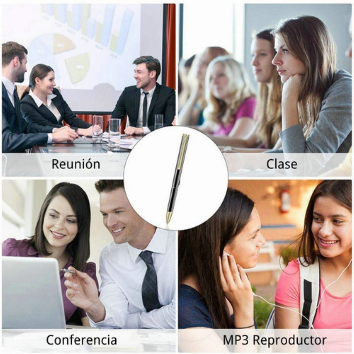 Grabadora De Voz Digital, Grabadora Pluma De Audio NEGRO/DORADO