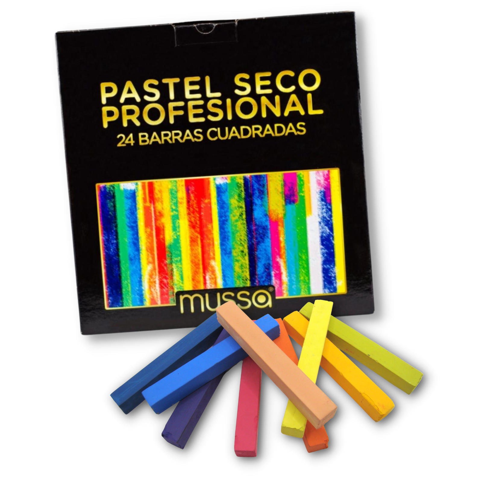 Gises Pastel Profesional Caja con 24 Gises Marca Mussa