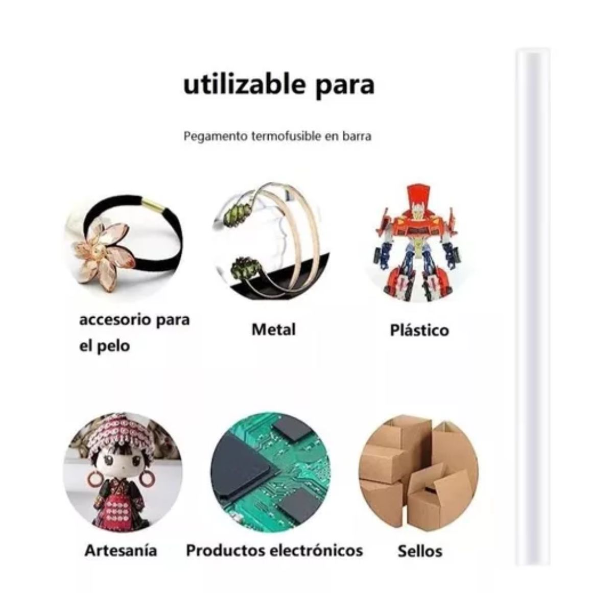 100pcs Silicon Para Pistola 7 x 270mm Blanco Barra De Silicon