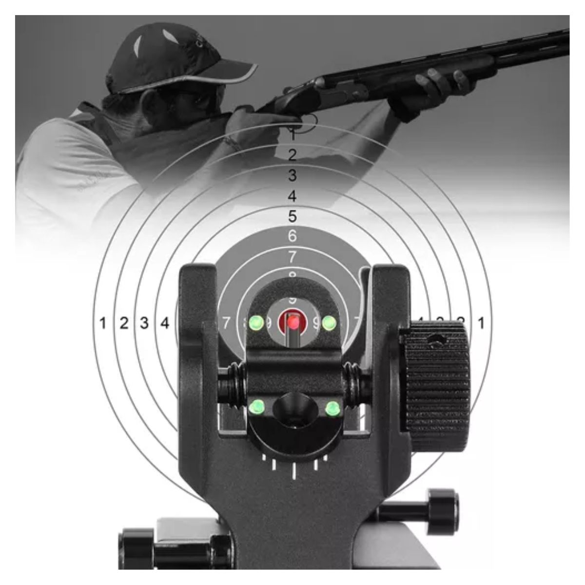 Miras Abatibles Metálica Fibra Óptica Delantera Trasera Riel NEGRO